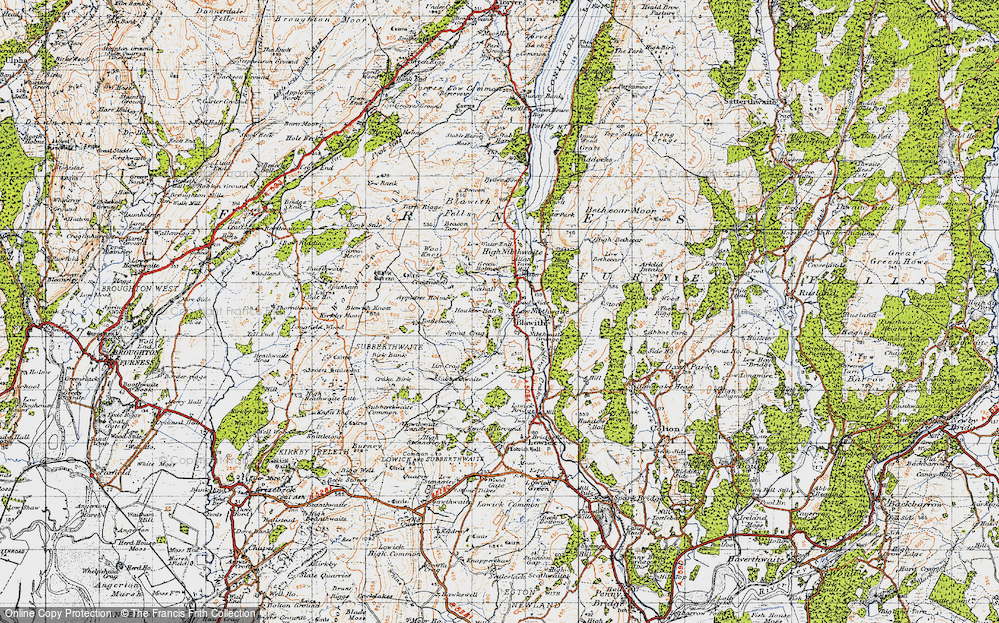 Old Map of Historic Map covering Blawith Knott in 1947