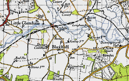Old map of Blaxhall in 1946
