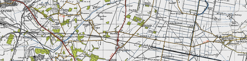 Old map of Blaxton in 1947