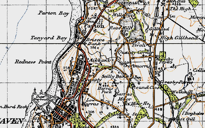 Old map of Bleach Green in 1947