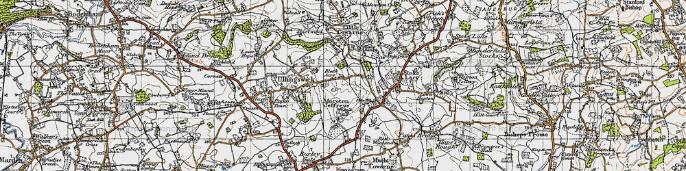 Old map of Bleak Acre in 1947