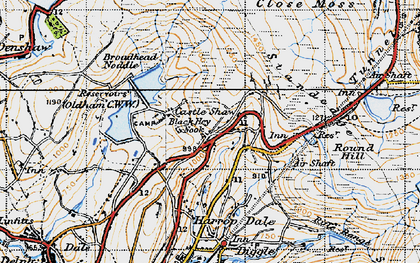 Old map of Bleak Hey Nook in 1947
