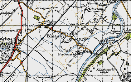 Old map of Bleasby in 1946