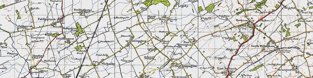 Old map of Bleasby Moor in 1946