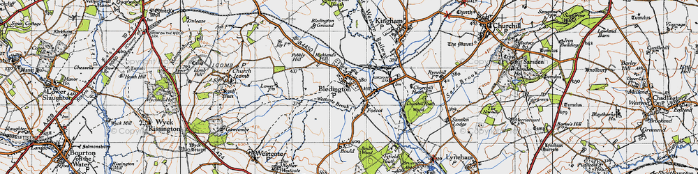 Old map of Bledington in 1946