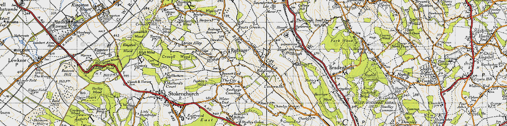 Old map of Bledlow Ridge in 1947