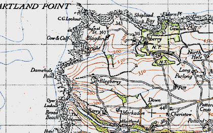 Old map of Barley Bay in 1946