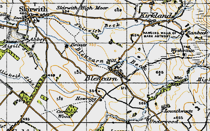 Old map of Blencarn Beck in 1947