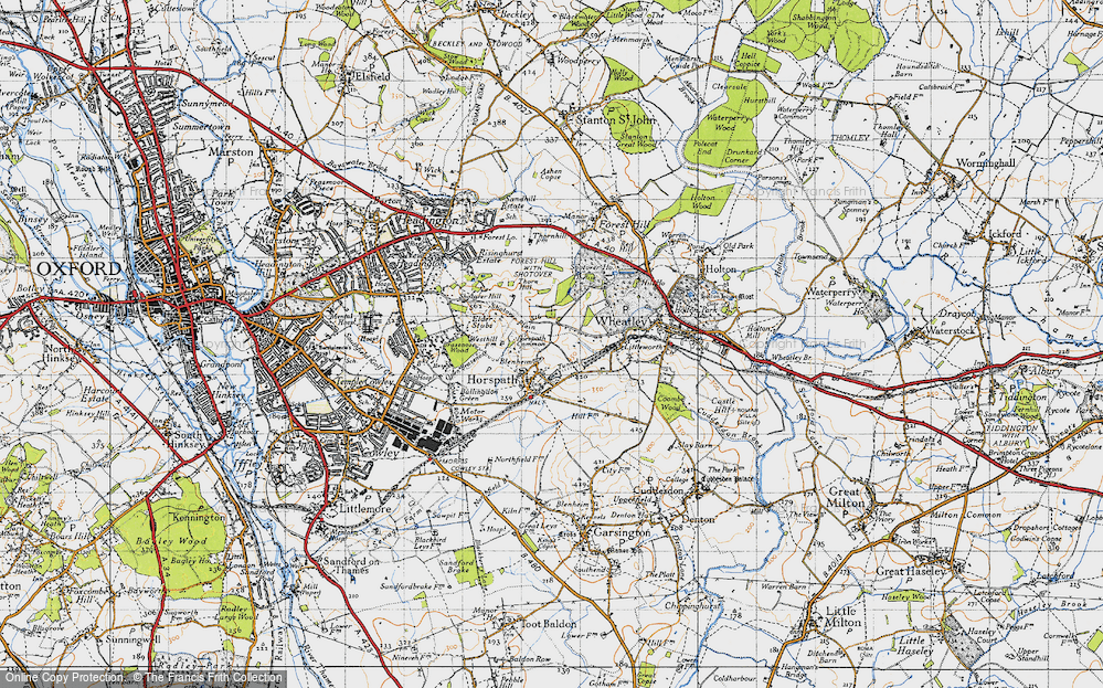 Old Map of Historic Map covering Brasenose Wood in 1947
