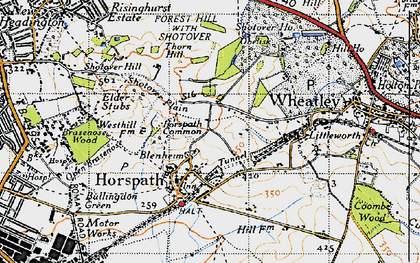 Old map of Brasenose Wood in 1947