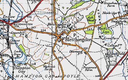 Old map of Bletchingdon Park in 1946