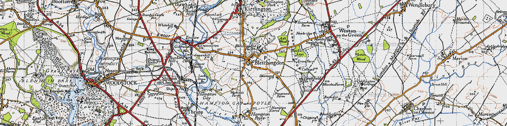 Old map of Bletchingdon in 1946