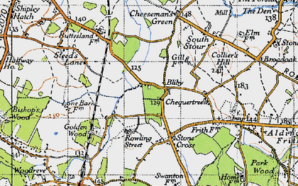 Old map of Bliby in 1940