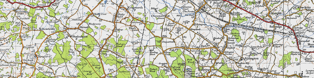 Old map of Bliby in 1940