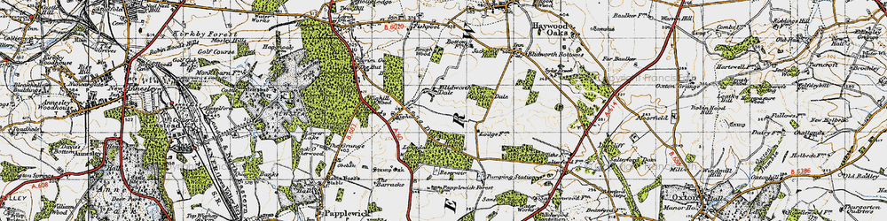 Old map of Burntstump Country Park in 1946