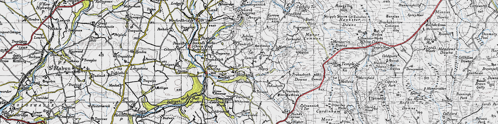 Old map of Blisland in 1946