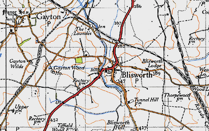 Old map of Blisworth in 1946
