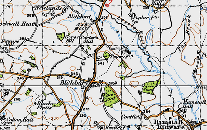 Old map of Blithbury in 1946