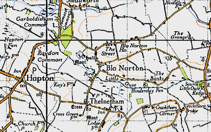 Old map of Blo Norton Ho in 1946
