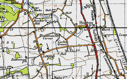Old map of Bloodman's Corner in 1946
