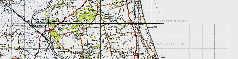Old map of Bloodman's Corner in 1946