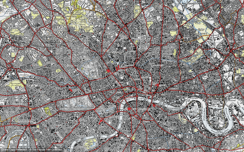 Old Map of Bloomsbury, 1945 in 1945