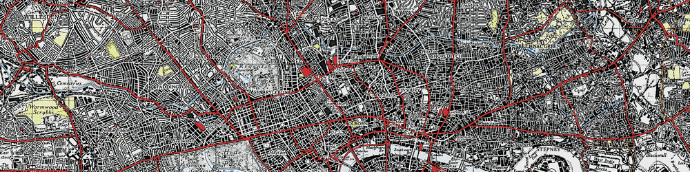 Old map of Bloomsbury in 1945