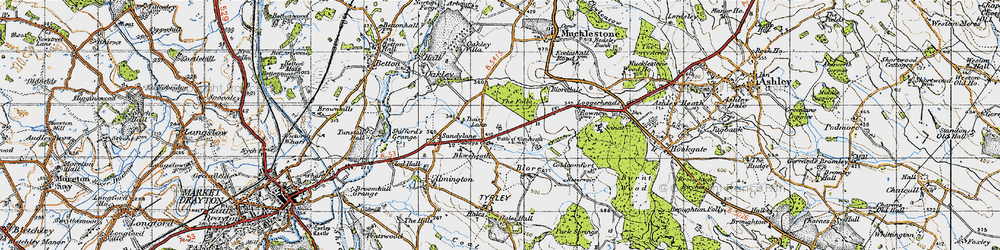 Old map of Bloreheath in 1946