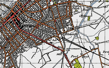Old map of Blowick in 1947