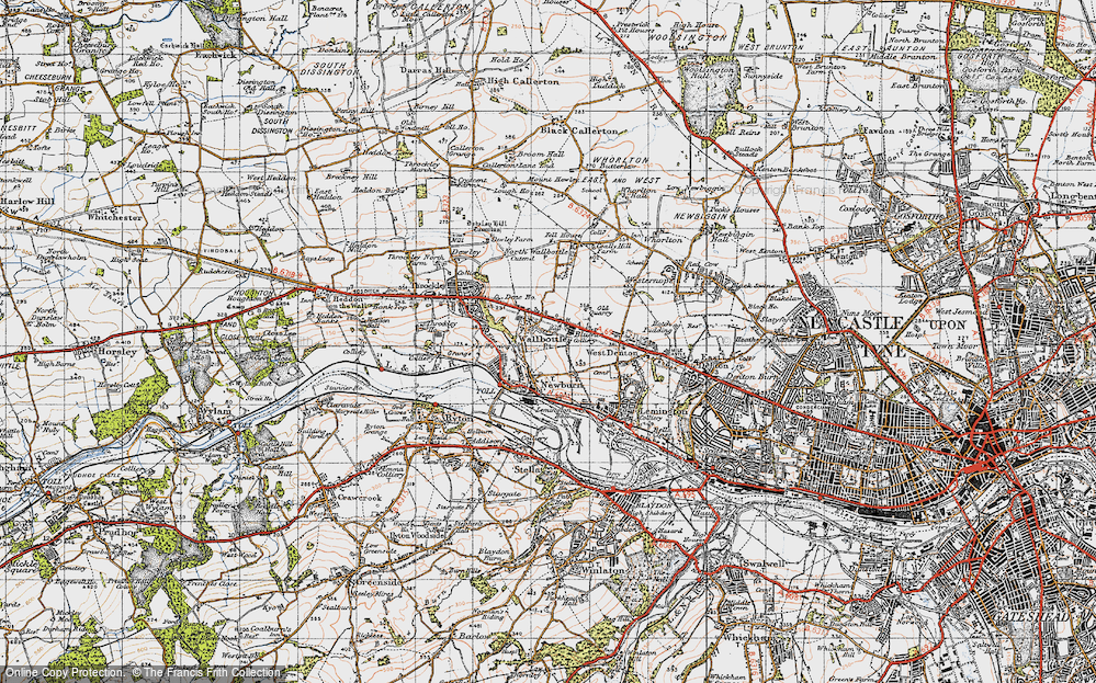 Old Map of Blucher, 1947 in 1947