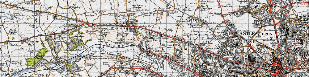 Old map of Blucher in 1947