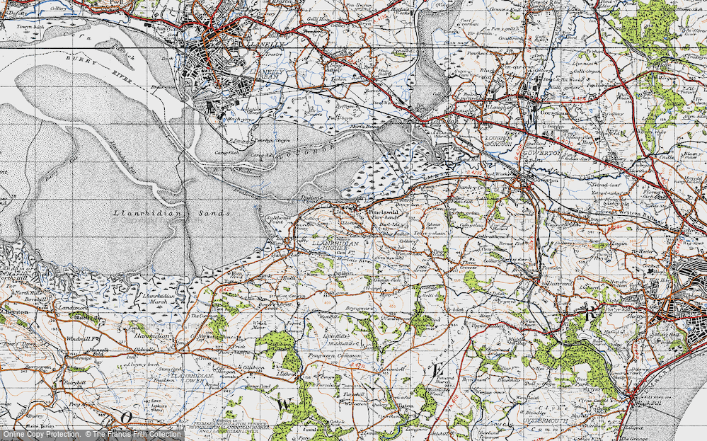 Old Map of Historic Map covering Cerrig Mân in 1947