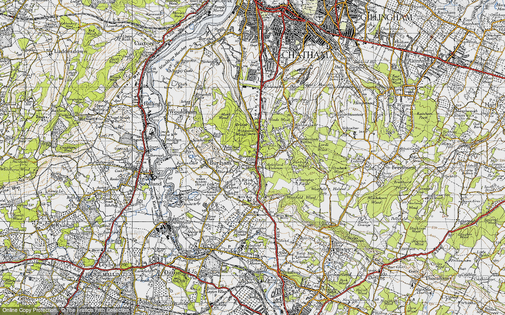 Old Map of Blue Bell Hill, 1946 in 1946