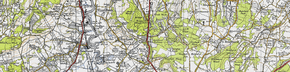 Old map of Blue Bell Hill in 1946