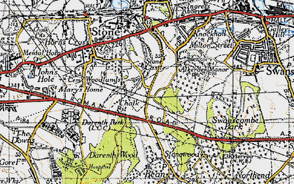 Old map of Bluewater in 1946
