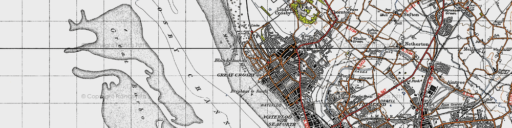 Old map of Blundellsands in 1947