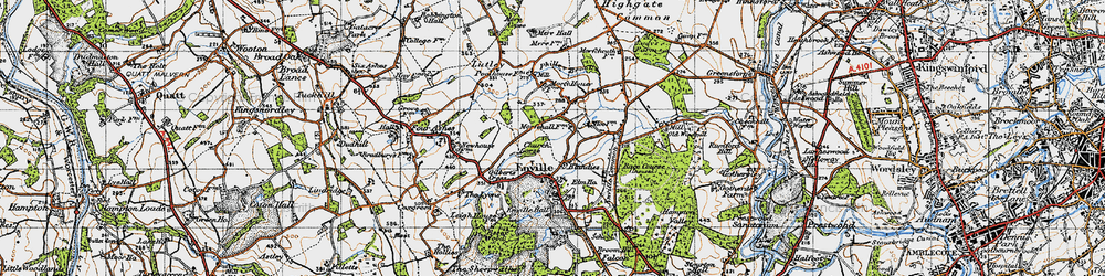 Old map of Blundies in 1946