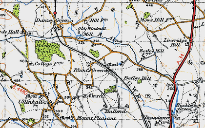 Old map of Botley Mill Stables in 1947