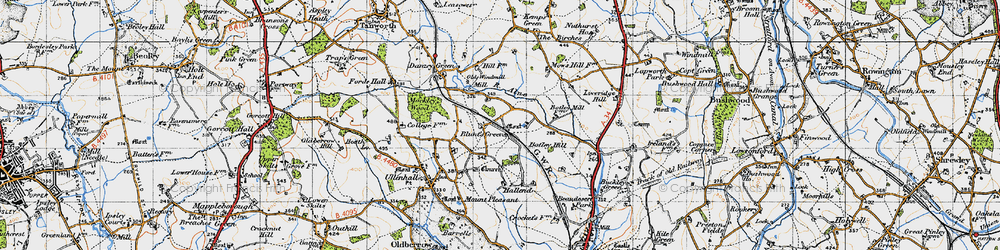 Old map of Blunt's Green in 1947