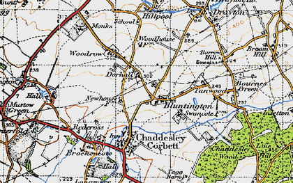 Old map of Bluntington in 1947