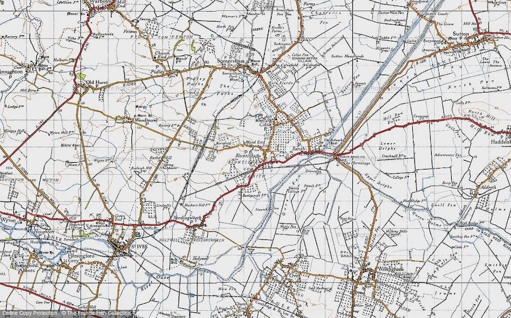Old Map of Bluntisham, 1946 in 1946