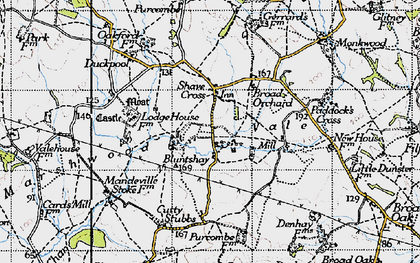 Old map of Marshwood Vale in 1945