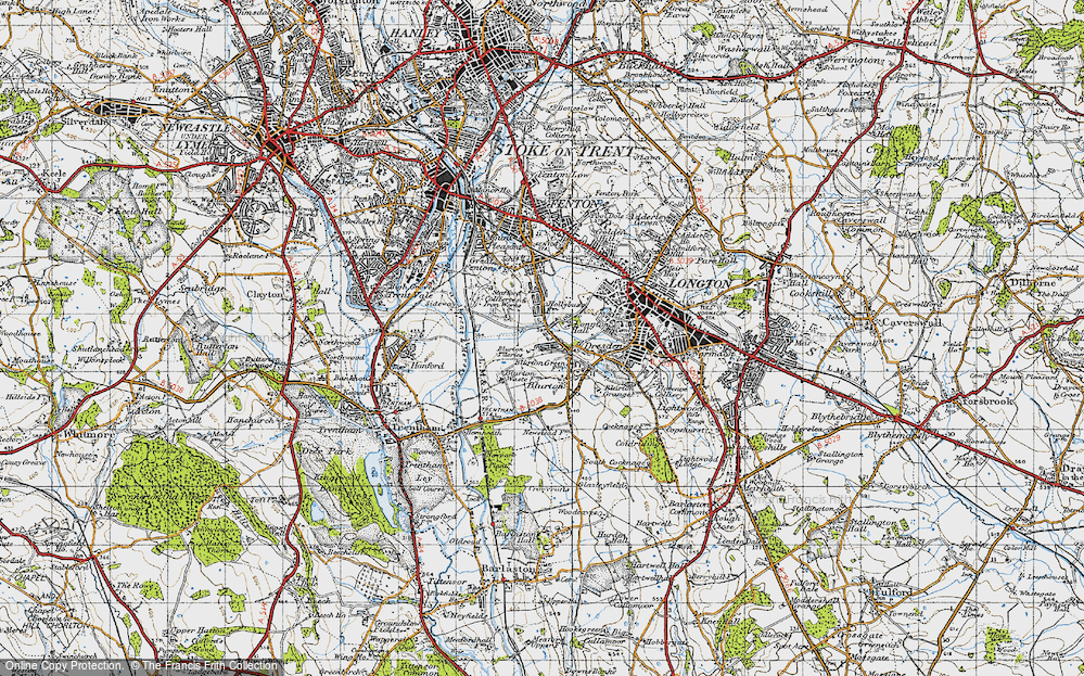 Old Map of Blurton, 1946 in 1946