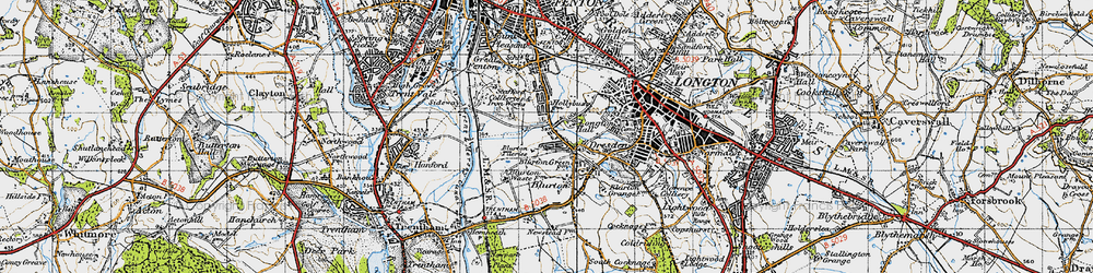 Old map of Blurton in 1946