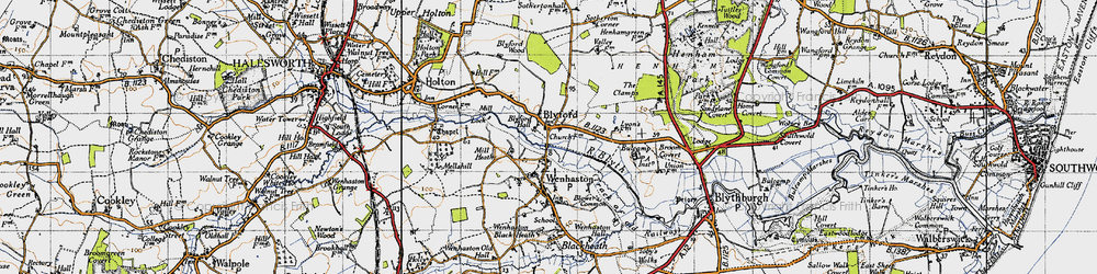 Old map of Blyford Wood in 1946