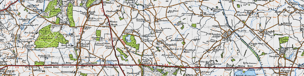 Old map of Blymhill Marsh in 1946