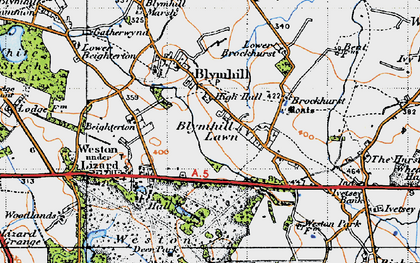 Old map of Blymhill Lawns in 1946