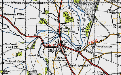Old map of Blyth Services in 1947