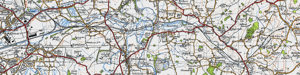 Old map of Blyth End in 1946