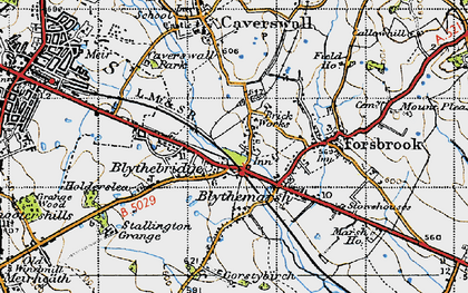 Old map of Blythe Bridge in 1946